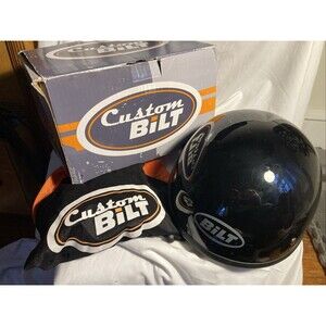 BILT Hawk 1/2 Helmet Medium Matt Black Motorcycle Model BLH20 w/ Bag & Gloves